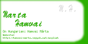 marta hamvai business card